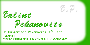balint pekanovits business card